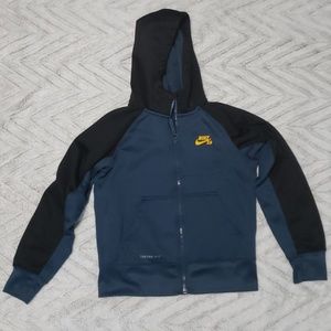 Boys nike zip up hoodie small blue black